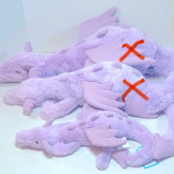 BNWT JellyCat Lavender Dragon Small 17” with tail unfurled, 13” with tail furled - Picture 4 of 15